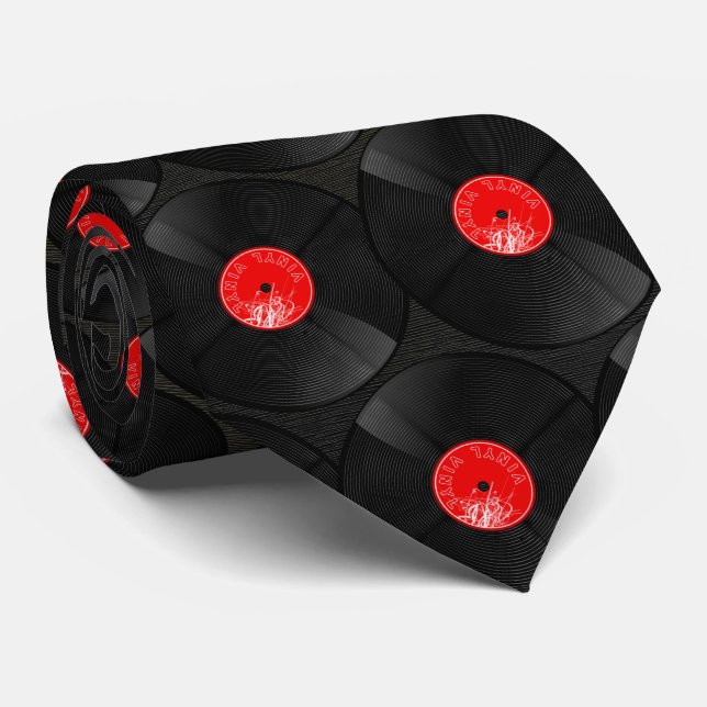 Gravata Vinyl Rhythm – Ritmos Retrô (Rolled)
