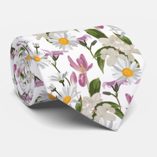 Gravata Violet lilás margaridas tropicais e flores silvest