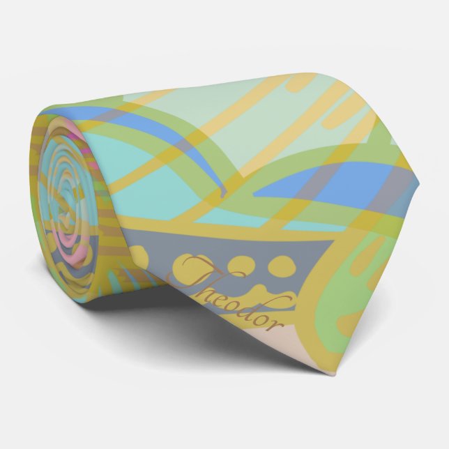Gravata Violeta Rosa-Rosa Dourada Elegante (Rolled)