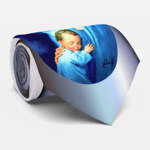 Gravata Virgem Abençoada Maria com Jesus Bebê