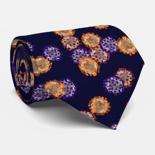 Gravata Vírus em Roxo, Vermelho e Laranja