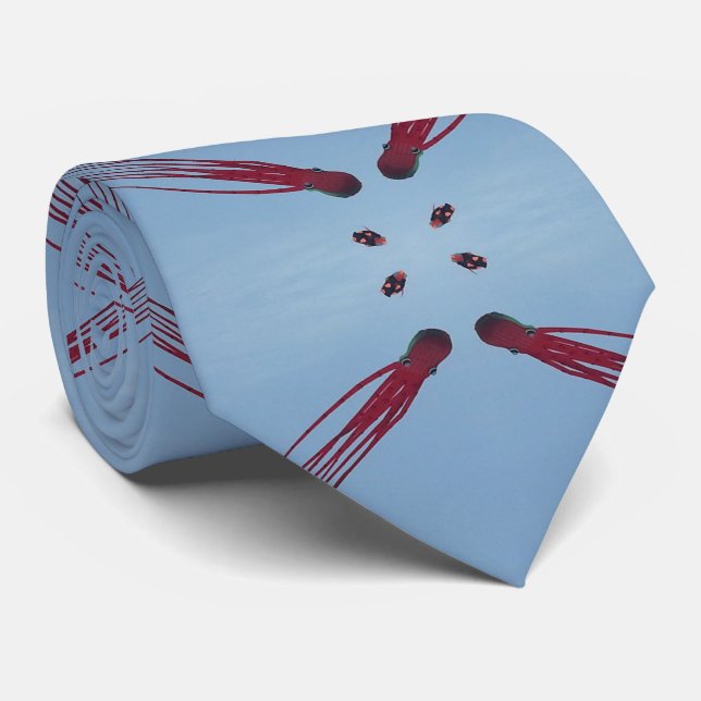 Gravata Voando um papagaio-dublê no céu azul (Rolled)