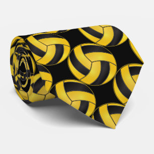 Gravata Voleibol Amarelo e Negro esportivo