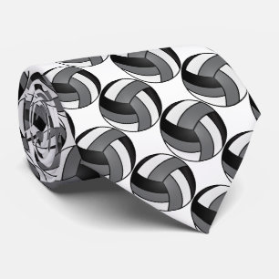 Gravata Voleibol do esporte branco, negro e Cinza