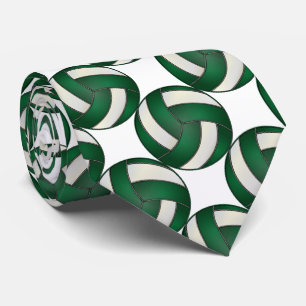 Gravata Voleibol Escuro Verde e Branco