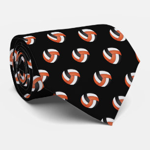 Gravata Voleibol Laranja, Branco e Preto