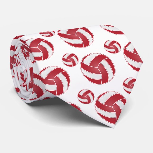 Gravata Voleibol 🏐 Vermelho e Branco (Rolled)