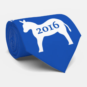 Gravata Voto Democrata Donkey Blue Man's Neck