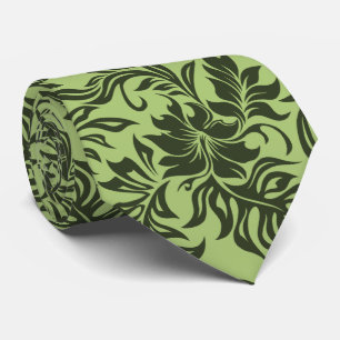 Gravata Waikiki Hibiscus Hawaiian Impresso em Dois Lados