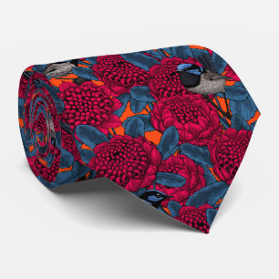 Gravata Waratah Vermelho e forras-de-fada