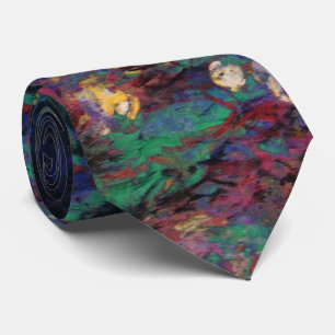 Gravata WATER LILIES VERDE POND Claude Monet Dark Floral