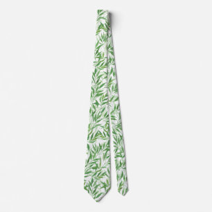 Gravata Watercolor Bamboo Leaf Branch Vines Forest