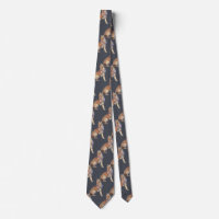 Watercolor Howing Coyote Brown Steel Blue Cinza