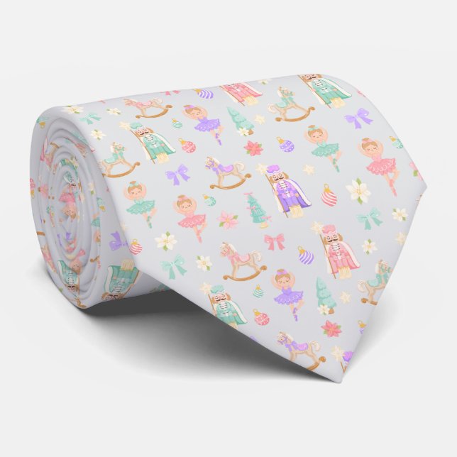 Gravata Watercolor Pastel Nutcracker Ballet Monogram (Rolled)