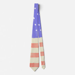 Gravata Watercolor rustic bandeira americana