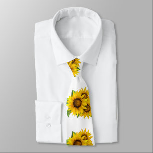 Gravata Watercolor sunflowers Tie