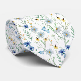 Gravata Watercolor Wildflower Meadow Floral Pattern 