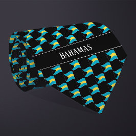 Gravata Wavy Bahamas Flag Pattern
