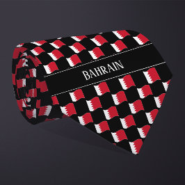 Gravata Wavy Bahrain Flag Pattern