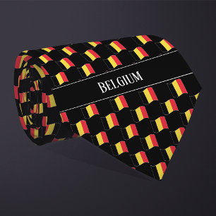 Gravata Wavy Belgium Flag Pattern