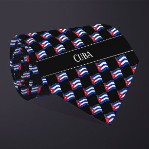 Gravata Wavy Cuba Flag Patterno