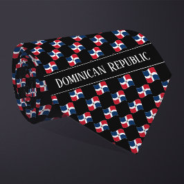 Gravata Wavy Dominican Republic Flag Pattern