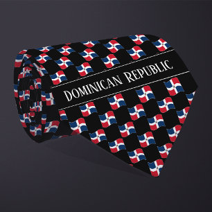 Gravata Wavy Dominican Republic Flag Pattern