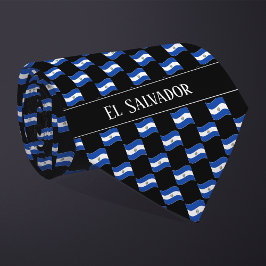 Gravata Wavy El Salvador Flag Pattern