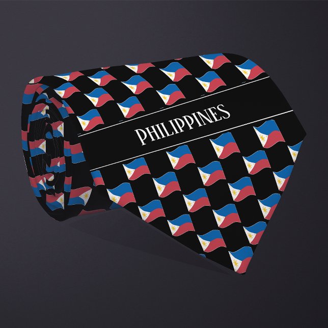 Gravata Wavy Filipinas Flag Pattern (Criador carregado)