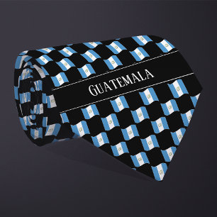Gravata Wavy Guatemala Flag Pattern