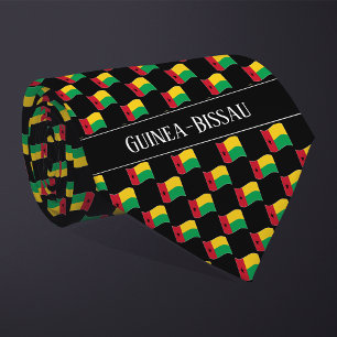 Gravata Wavy Guiné-Bissau Flag Pattern