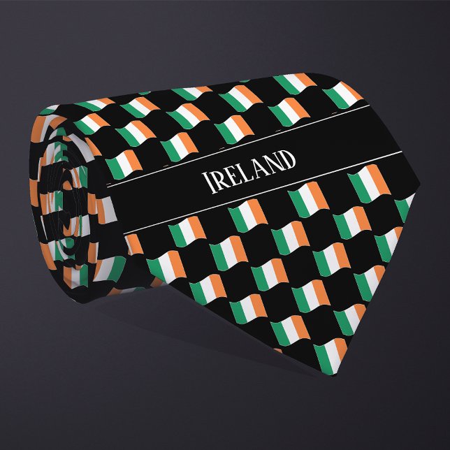 Gravata Wavy Ireland Flag Pattern (Criador carregado)
