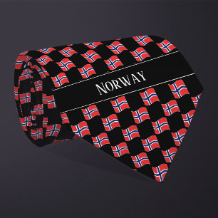 Gravata Wavy Norway Flag Pattern