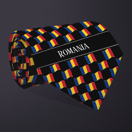 Gravata Wavy Romênia Flag Pattern