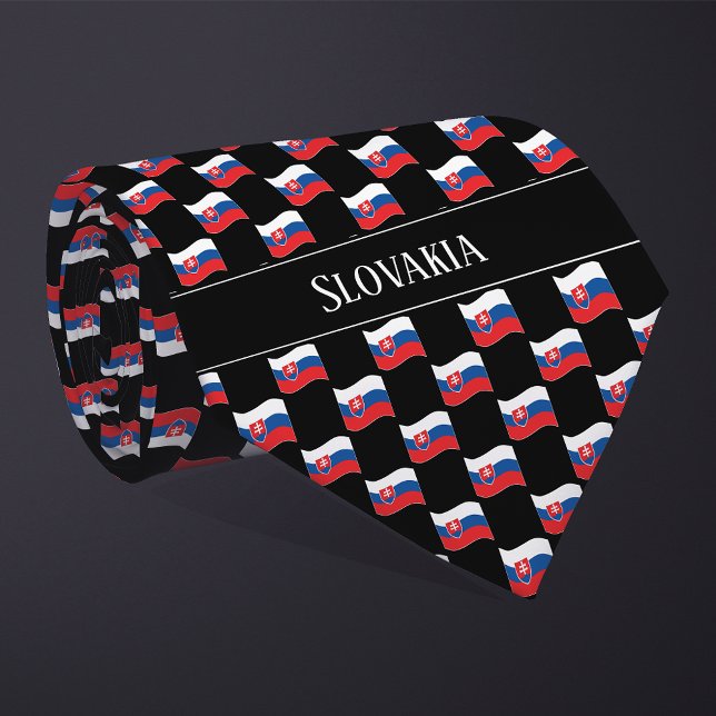 Gravata Wavy Slovakia Flag Pattern  (Criador carregado)