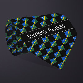 Gravata Wavy Solomon Islands Flag Pattern
