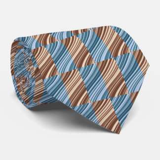 Gravata Wavy Stripes in Blue/Brown