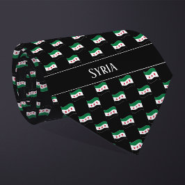 Gravata Wavy Syria Flag Pattern 
