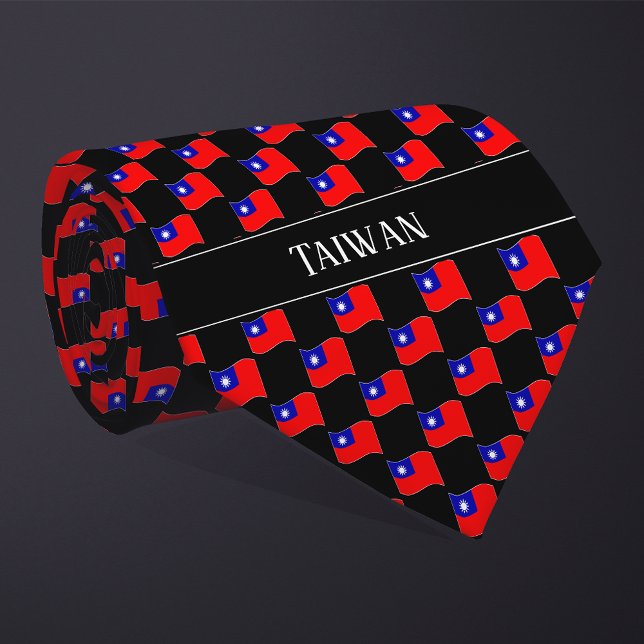 Gravata Wavy Taiwan Flag Pattern  (Criador carregado)