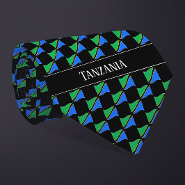 Gravata Wavy Tanzania Flag Pattern 