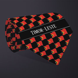 Gravata Wavy Timor-Leste Flag Pattern 