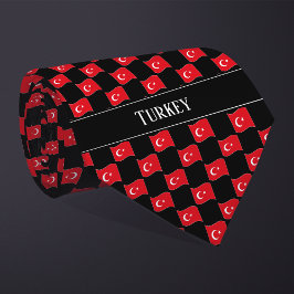 Gravata Wavy Turkey Flag Pattern