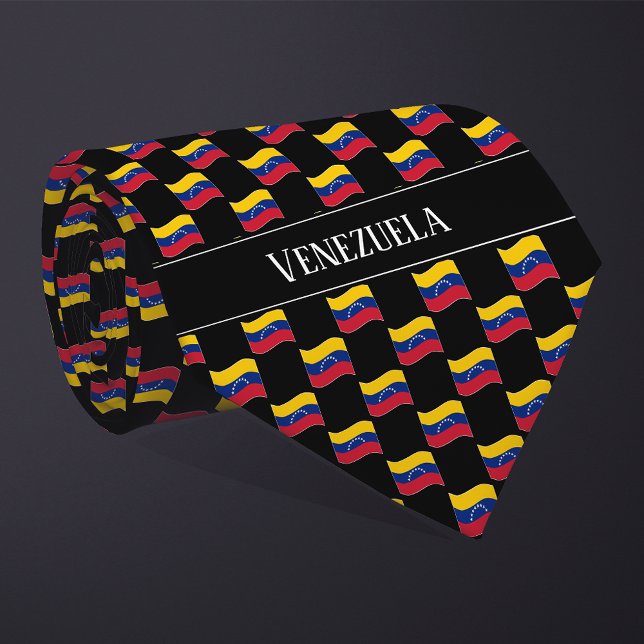 Gravata Wavy Venezuela Flag Pattern  (Criador carregado)