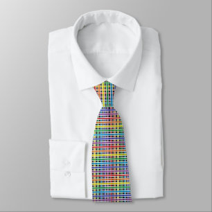 Gravata Weave esboçado branco do arco-íris