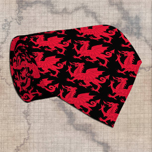 Gravata Welsh Dragon Tie & Cymru Red Dragon / País de Gal