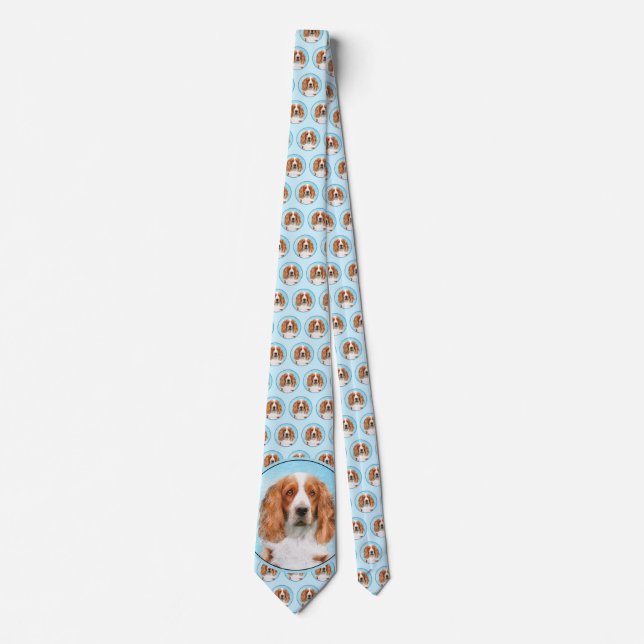Gravata Welsh Springer Spaniel Painting - Arte Original De (Frente)