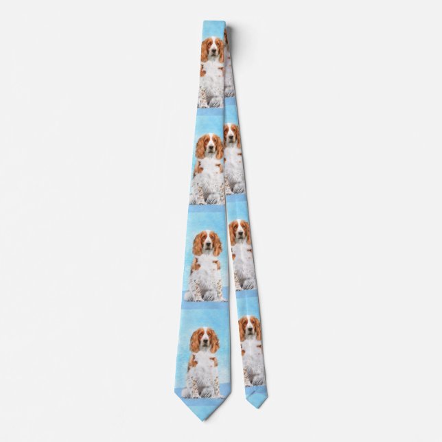 Gravata Welsh Springer Spaniel Painting - Arte Original De (Frente)