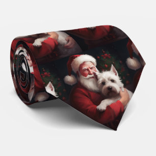 Gravata West Highland White Terrier Santa Claus Natal