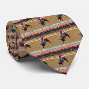 Gravata Western Cheyenne Rodeo Cowboy Bull Riding Necktie