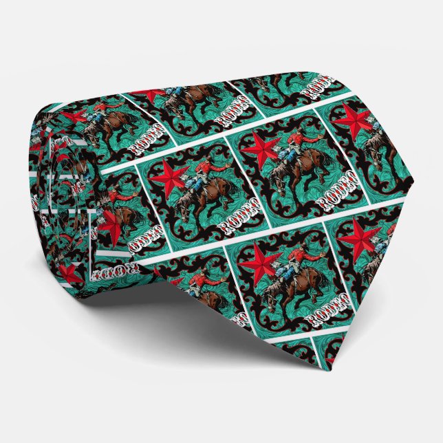 Gravata Western Rodeo Cowboy Bronc Rider Necktie (Rolled)